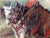 Cavalry Heroes by Lindsey Bittner Graham | Oil on board Three horses in harness with bridles. For Sale