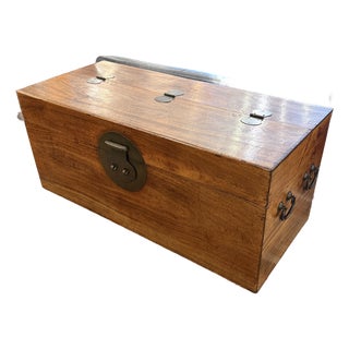 Ming Wood Storage Chest + Interior Drawers, Vintage For Sale