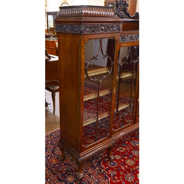 1900-1909 Exceptional Mahogany Waring & Gillow Antique Display Case Bookcase Circa 1900 For Sale - Image 11 of 18