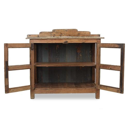 This solid wood and glazed sideboard is a piece of furniture sought after by enthusiasts of antique and authentic...