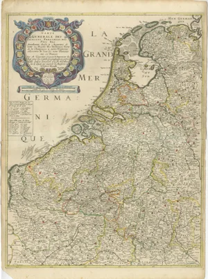 Early Map of the Seventeen Provinces, 1640