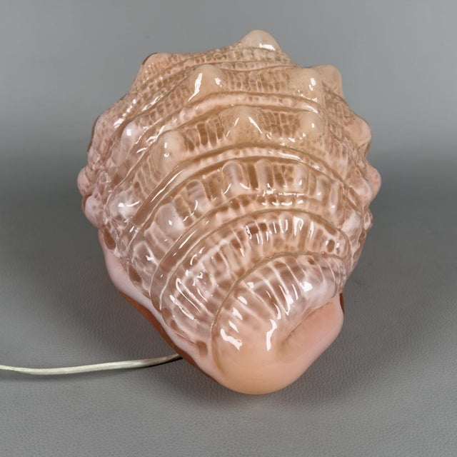 Pink Murano Glass Shell Table Lamp from Mazzega, 1970s For Sale - Image 6 of 18