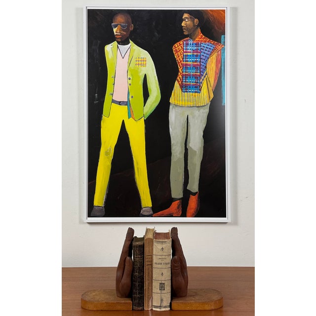 Lubaina Himid: Expressionist Figurative Portrait of Two Figures Medium: Offset Lithograph after an original painting...