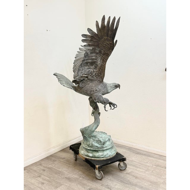 Beautiful life size eagle made out of bronze