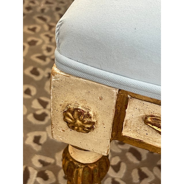 French Louis XVI Style Painted Bench, 1950s For Sale - Image 12 of 15