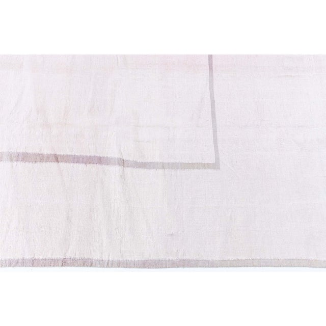 English Doris Leslie Blau Vintage Indian Dhurrie Geometric Pink Flatweave Cotton Carpet For Sale - Image 3 of 10