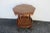 Late 1800s Victorian Octagon Tiger Oak Carved Side End Table For Sale - Image 11 of 12