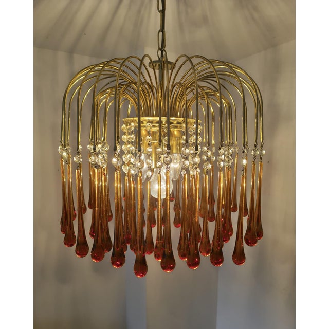 Murano Glass Teardrop Chandelier attributed to Paolo Venini, 1960s For Sale - Image 13 of 18