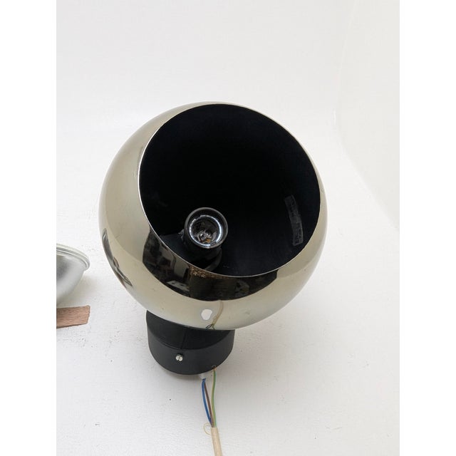 Two rare wall/ceiling lights, globe spotlights, space-age spotlights "eyeball" germany model no. 7750/55 by staff leuchten...