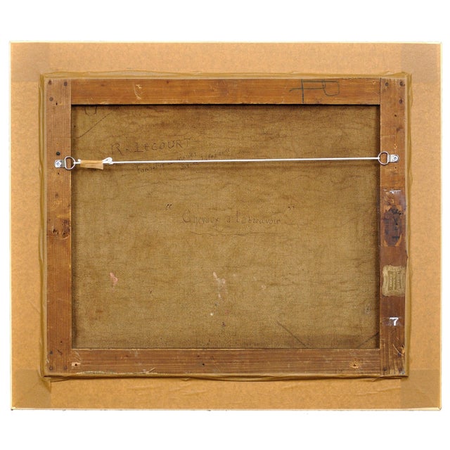 Raimond Louis Lecourt, Working Horses at the Trough, 1908, Oil on Canvas, Framed For Sale - Image 4 of 18