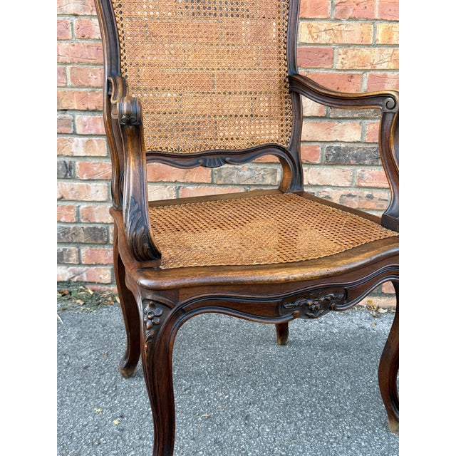 Pair of Antique French Cane Arm Chairs For Sale In Nashville - Image 6 of 13