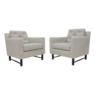 Edward Wormley for Dunbar Lounge Chairs in Holly Hunt Boucle - Set of 2 For Sale