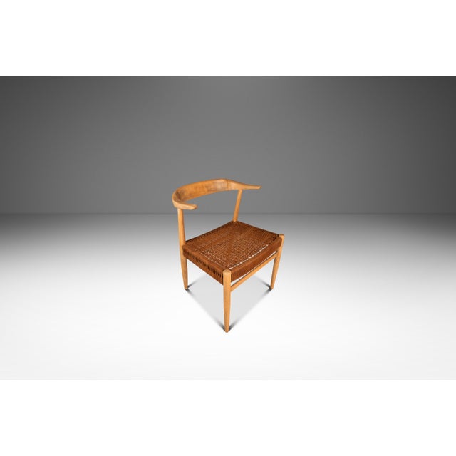 Rare Mid-Century Scandinavian Modern "Horn" Desk / Accent Armchair in Beech & Paper Cord Attributed to Folke Ohllson for Dux, Sweden, C. 1950s For Sale In Orlando - Image 6 of 18