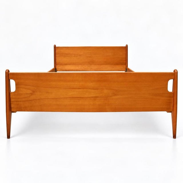 Mid 20th Century Vintage Double Bed Wooden Bed Frame, 1960s For Sale - Image 5 of 5