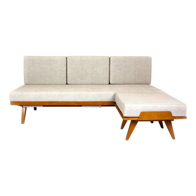 Vintage Modular Corner Sofa Bed with Ottoman, 1960s, Set of 2 For Sale