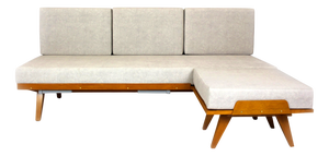 Vintage Modular Corner Sofa Bed with Ottoman, 1960s, Set of 2