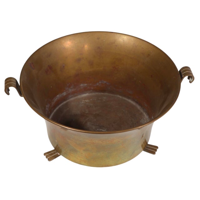 Swedish Art Deco Brass Footed Bowl by Oh Lagersted C. 1920's For Sale - Image 9 of 9