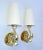 1950s Maison Lancel Polished Bronze Koi Fish Sconces Creme Cone Shade France 1950-Pair For Sale - Image 5 of 13