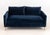 Contemporary Contemporary Blue Velvet Upholstered Loveseat For Sale - Image 3 of 6