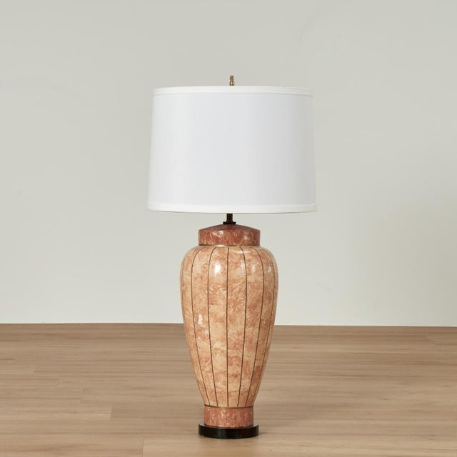 Mid Century Tessellated Marble Table Lamps For Sale In West Palm - Image 6 of 8