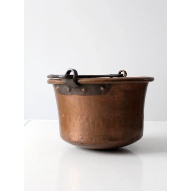 Copper Antique Copper Hearth Pot For Sale - Image 8 of 12