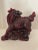 Vintage 1990s Red Cinnabar Chinese Food Dogs a Pair For Sale - Image 9 of 12