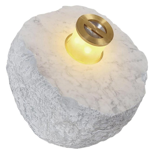 White Stone Kinetic Lamp by Jan Garncarek For Sale - Image 8 of 8