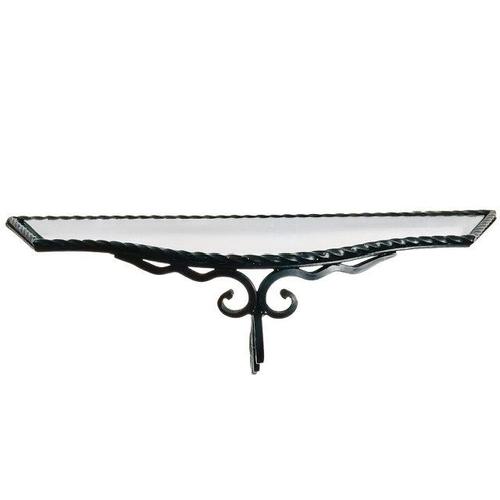Black Vintage Wrought Iron and Glass Wall Console, 1960s For Sale - Image 8 of 8