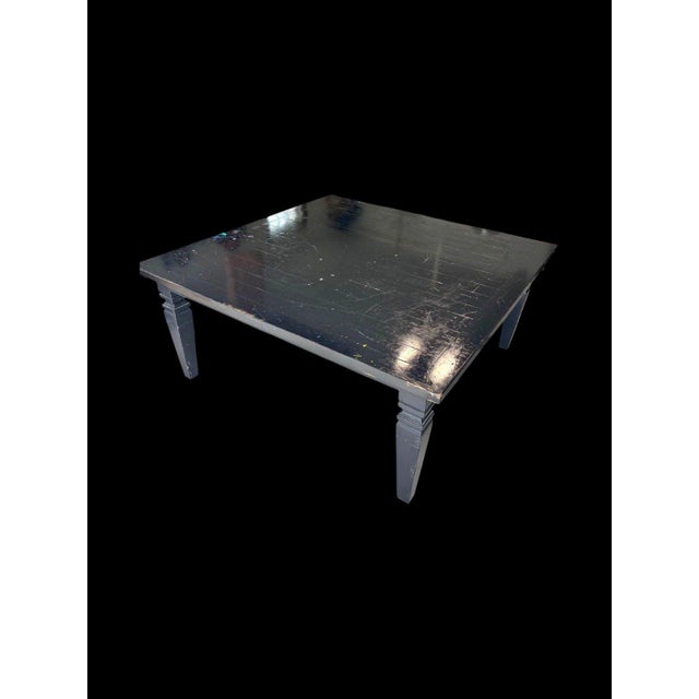 Guy-Chaddock 72-Inch Square-Farm-Dining-Table | Seats 12 (Vintage) For Sale - Image 4 of 6