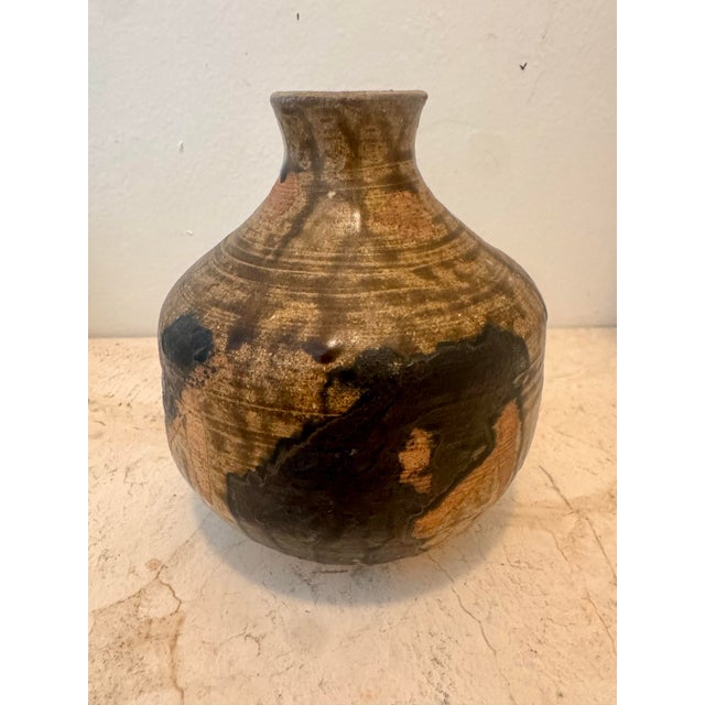 Vintage Studio Pottery Drip Glaze Vase With Illegible Pottery Mark For Sale - Image 4 of 9
