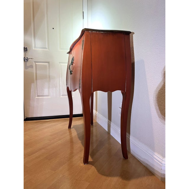 Mid 20th Century Mid 20th Century Vintage Red Chinese Console French Style Cabinet For Sale - Image 5 of 9