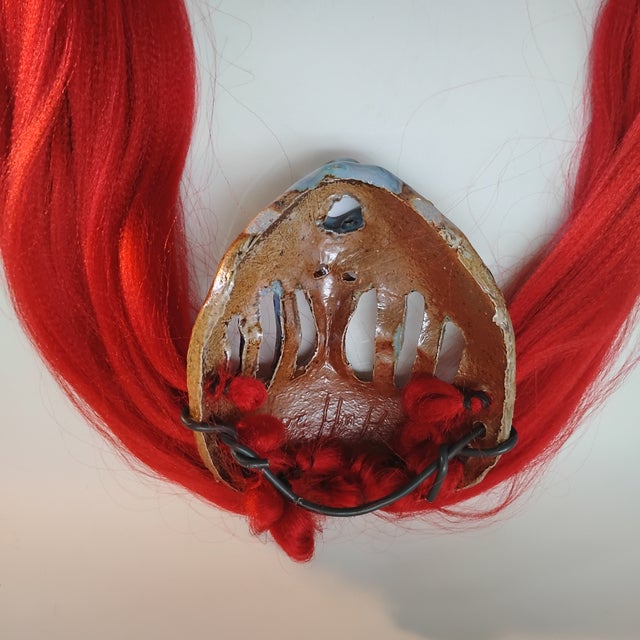 Original Joel Huff Southern Gothic Folk Mask Titled "Crimson Ghost". For Sale In Atlanta - Image 6 of 9