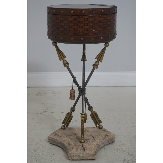 Age Approx. 30 Years Old Details High Quality Construction Faux Marble Base Stretcher Base Frame Woven Style Drum Top...