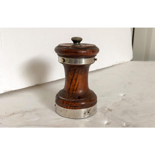 Antique Pepper Mill Sterling Silver and Turned Wood Chairish