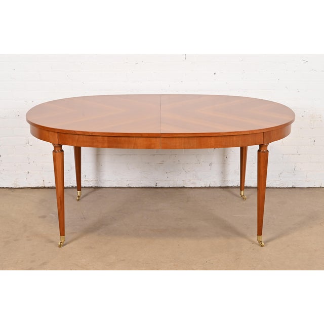 Kindel Furniture French Regency Louis XVI Cherry Wood Extension Dining Table, Newly Refinished For Sale In South Bend - Image 6 of 12