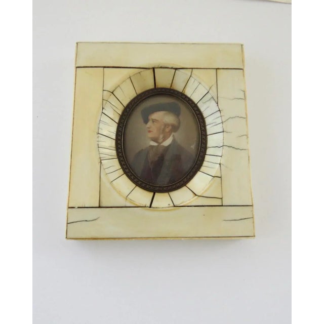 Portraiture Miniature Portrait Man in Beret For Sale - Image 3 of 9