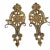 1980s Distress Painted and Carved Wood and Iron Two Arm Pricket Sconces - A Pair For Sale