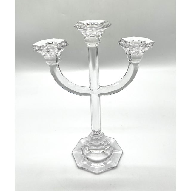 Mid-Century Modern Vintage Three-Light Crystal Candelabra from Villeroy & Boch, 1970s For Sale - Image 3 of 18