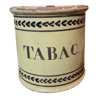 French Yellow Glazed Tobacco Jar For Sale