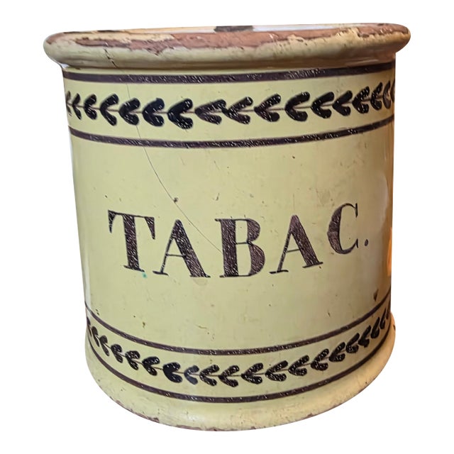French Yellow Glazed Tobacco Jar For Sale