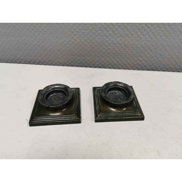 Danish Disko-Metal Candlesticks by Just Andersen, 1950s, Set of 2 For Sale - Image 6 of 11