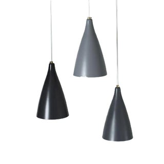 Lacquered Metal Ceiling Lamps by Böhlmarks, 1950s, Set of 3 For Sale