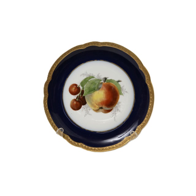 Set of 2 early 1900's gold-encrusted, hand-painted small plates from Rosenthal in Selb Germany. Each plate 9" in diameter....