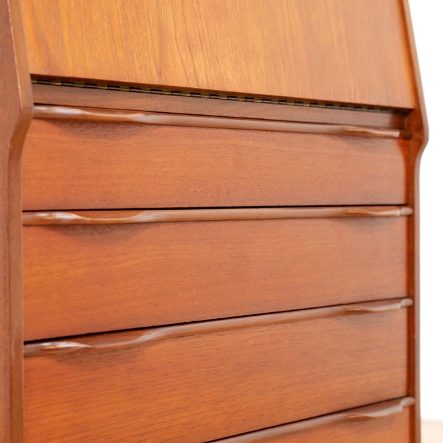 1960s Mid Century Danish Teak Secretary Desk For Sale - Image 11 of 11