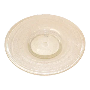 Seguso Murano Transparent & Gold Dust Flecks Centerpiece Bowl Platter Italy 1980