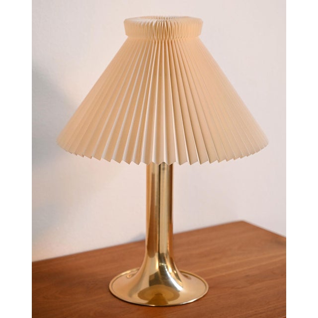 Danish Table Lamp with Fabric Shade, 1960s For Sale - Image 3 of 8