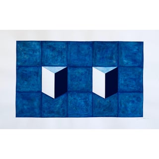 Jae Hahn, Korean Abstract Minimalist Gouache Painting LA Woman Artist MInimalism For Sale