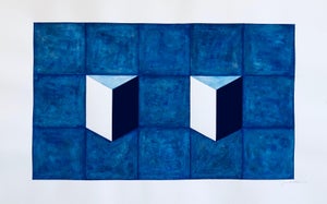 Jae Hahn, Korean Abstract Minimalist Gouache Painting LA Woman Artist MInimalism
