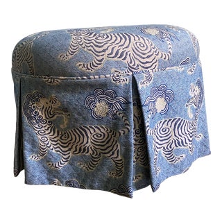Custom Made Skirted Ottoman For Sale
