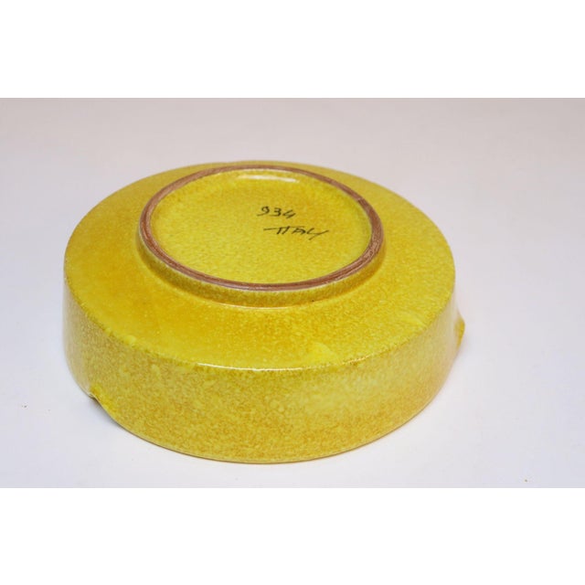 1960s Italian Modernist Yellow Ceramic Ashtray by Raymor For Sale - Image 5 of 11